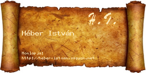 Héber István névjegykártya